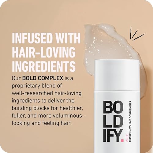 BOLDIFY THICKENING CONDITIONER WITH BIOTIN FOR HAIR VOLUME, REPAIR NOURISHMENT MEN WOMEN