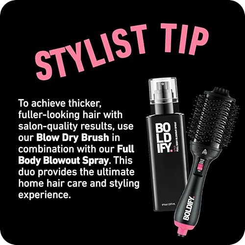 BOLDIFY PROFESSIONAL BLOW DRY BRUSH WITH BOARCRAFT CHARCOAL, VOLUMTECH , ANTI-FRIZZ ION TECH