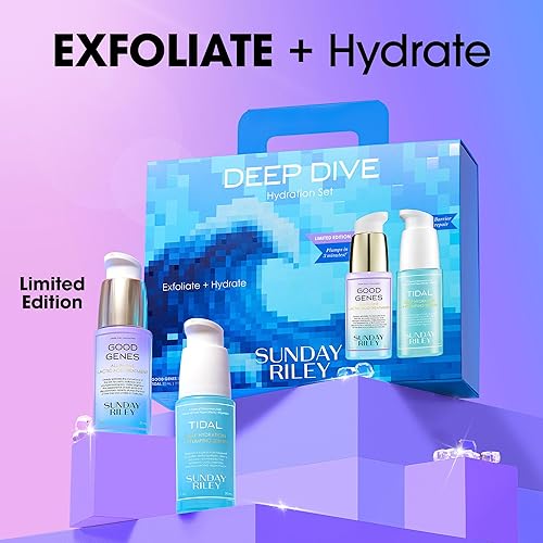 SUNDAY RILEY DEEP DIVE HYDRATION SET INTENSIVE MOISTURIZING SKINCARE KIT FOR DRY SKIN