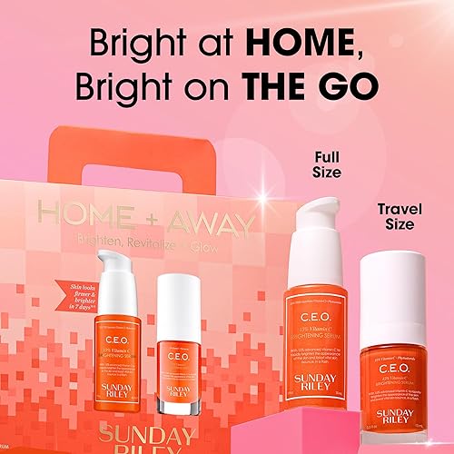 SUNDAY RILEY HOME AWAY SKINCARE SET BRIGHTEN, REVITALIZE, AND GLOW FOR RADIANT SKIN
