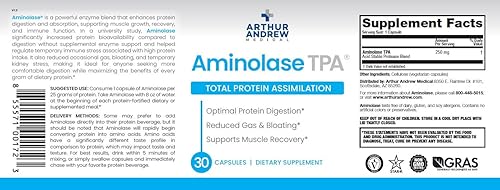 ARTHUR ANDREW AMINOLASE TPA - VEGAN PROTEIN ABSORPTION SUPPORT, 90 CAPSULES, NON-GMO