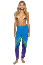AVIATOR NATION HAND DYED V SWEATPANTS - TIE DYE OCEAN // PURPLE