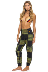 AVIATOR NATION CHECK QUILTED SWEATPANTS - SMOKE // CAMO