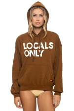 AVIATOR NATION LOCALS ONLY RELAXED PULLOVER HOODIE - CINNAMON