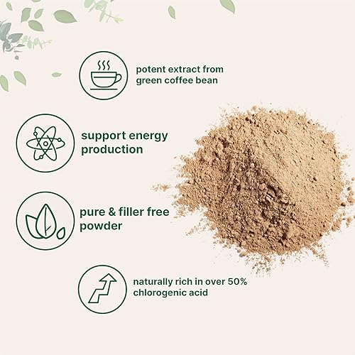 MICRO INGREDIENTS PURE GREEN COFFEE BEAN EXTRACT 4OZ 50 CHLOROGENIC ACID, NATURAL CAFFEINE, VEGAN FILLER-FREE