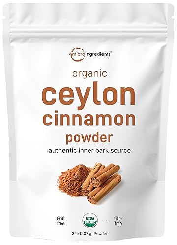 MICRO INGREDIENTS ORGANIC CEYLON CINNAMON POWDER 2 LB PURE SRI LANKA SPICE, NON-GMO, ADDITIVE-FREE BULK