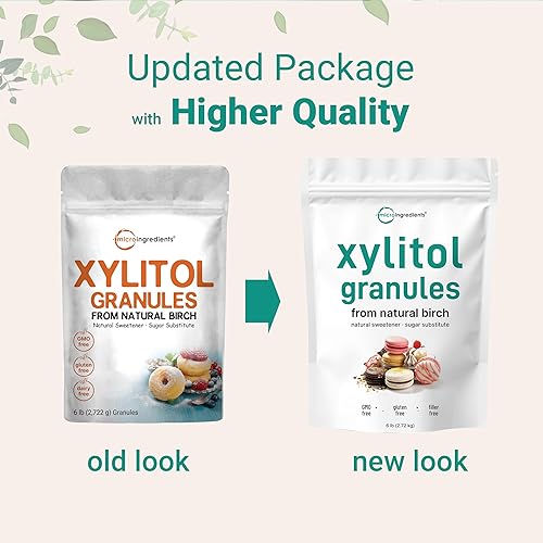 MICRO INGREDIENTS XYLITOL SWEETENER 6 LBS NATURAL, LOW-CALORIE SUGAR SUBSTITUTE FOR BAKING KETO FRIENDLY