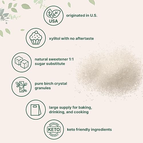 MICRO INGREDIENTS XYLITOL SWEETENER 6 LBS NATURAL, LOW-CALORIE SUGAR SUBSTITUTE FOR BAKING KETO FRIENDLY