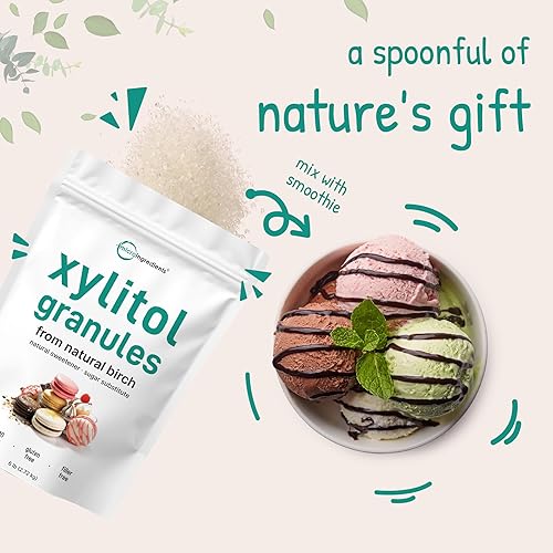 MICRO INGREDIENTS XYLITOL SWEETENER 6 LBS NATURAL, LOW-CALORIE SUGAR SUBSTITUTE FOR BAKING KETO FRIENDLY