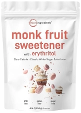MICRO INGREDIENTS MONK FRUIT SWEETENER WITH ERYTHRITOL, 4 LBS - ZERO CALORIE, KETO, VEGAN SUGAR SUBSTITUTE
