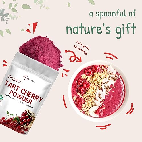 MICRO INGREDIENTS  ORGANIC TART CHERRY POWDER 4OZ 100 NATURAL, NON-GMO, VEGAN, NO SUGAR OR ADDITIVES