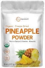 MICRO INGREDIENTS  ORGANIC PINEAPPLE POWDER 8OZ 100 NATURAL, FREEZE-DRIED, NO SUGAR, NON-GMO, VEGAN