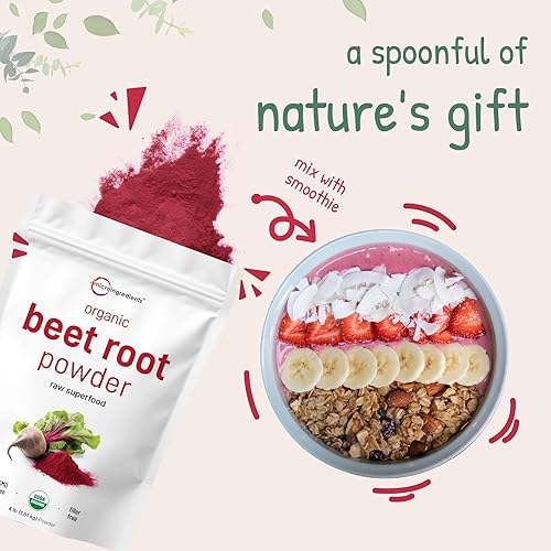 MICRO INGREDIENTS  ORGANIC BEET ROOT POWDER 4 LBS - COLD PRESSED, WATER SOLUBLE, NON-GMO VEGAN SUPERFOOD