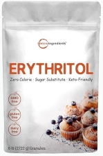 MICRO INGREDIENTS  ERYTHRITOL GRANULES 6 LBS NATURAL 0-CALORIE KETO SUGAR SUBSTITUTE, NON-GMO, VEGAN, NO AFTERTASTE
