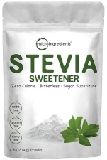 MICRO INGREDIENTS  STEVIA SWEETENER POWDER 4 LBS WITH ERYTHRITOL KETO, ZERO CALORIE, NATURAL, NON-GMO, VEGAN