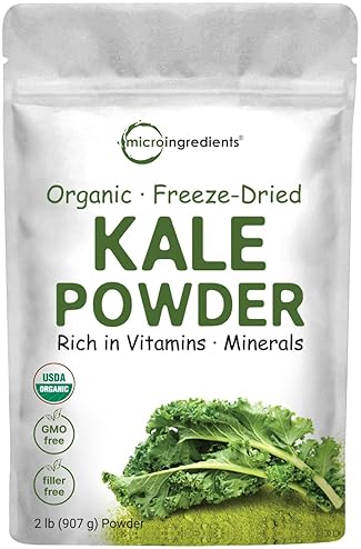 MICRO INGREDIENTS  ORGANIC KALE POWDER 2LB US GROWN, FREEZE-DRIED SUPERFOOD, VEGAN, NON-GMO, 907 SERVINGS