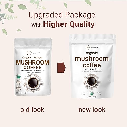 MICRO INGREDIENTS  ORGANIC INSTANT MUSHROOM COFFEE POWDER 10-IN-1 WITH LION S MANE, CHAGA, REISHI 28OZ