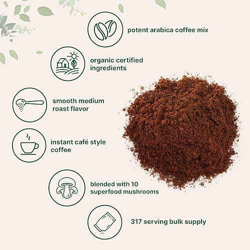 MICRO INGREDIENTS  ORGANIC INSTANT MUSHROOM COFFEE POWDER 10-IN-1 WITH LION S MANE, CHAGA, REISHI 28OZ