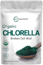 MICRO INGREDIENTS  ORGANIC CHLORELLA POWDER 10OZ - BROKEN CELL WALL, VEGAN PROTEIN VITAMIN RICH, RAW BULK