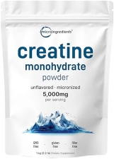 MICRO INGREDIENTS  PURE MICRONIZED CREATINE MONOHYDRATE POWDER 1KG 5000MG PER SERVE, KETO VEGAN FRIENDLY