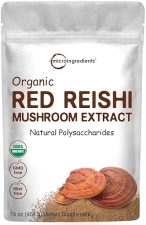 MICRO INGREDIENTS  ORGANIC REISHI MUSHROOM EXTRACT 16OZ - 100 1 RED REISHI FOR IMMUNITY, MOOD STRESS RELIEF