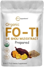 MICRO INGREDIENTS ORGANIC HE SHOU WU FO TI POWDER 6OZ - ANTI-AGING, HAIR HEALTH, ANTIOXIDANT, NON-GMO