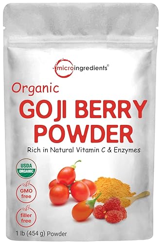 MICRO INGREDIENTS ORGANIC GOJI BERRY POWDER 16OZ 100 NATURAL, FREEZE-DRIED, NON-GMO, VEGAN, NO ADDITIVES