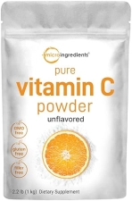 MICRO INGREDIENTS VITAMIN C POWDER 2.2LBS PURE ASCORBIC ACID, NON-GMO, GLUTEN-FREE VITAMINS