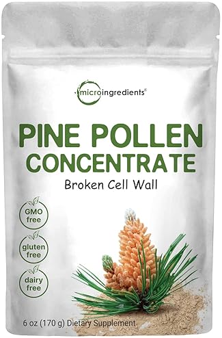 MICRO INGREDIENTS PURE PINE POLLEN POWDER 6OZ - WILD HARVESTED, IMMUNE SUPPORT, ENERGY BOOST, VEGAN, NON-GMO