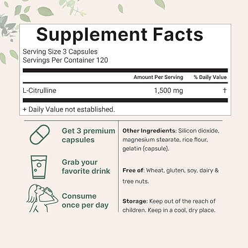 MICRO INGREDIENTS L CITRULLINE 1500MG 360 CAPSULES NITRIC OXIDE BOOSTER FOR ENERGY, MUSCLE RECOVERY HEART HEALTH