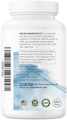 MICRO INGREDIENTS L CITRULLINE 1500MG 360 CAPSULES NITRIC OXIDE BOOSTER FOR ENERGY, MUSCLE RECOVERY HEART HEALTH