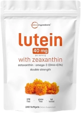 MICRO INGREDIENTS LUTEIN ZEAXANTHIN 40MG SOFTGELS 240CT WITH ASTAXANTHIN OMEGA-3 EYE HEALTH