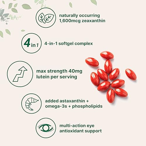 MICRO INGREDIENTS LUTEIN ZEAXANTHIN 40MG SOFTGELS 240CT WITH ASTAXANTHIN OMEGA-3 EYE HEALTH