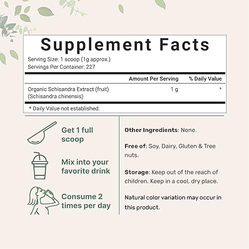 MICRO INGREDIENTS ORGANIC SCHISANDRA EXTRACT POWDER 8OZ PURE ADAPTOGEN SUPPLEMENT FOR LIVER DETOX BRAIN HEALTH