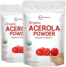 MICRO INGREDIENTS 2-PACK USDA ORGANIC ACEROLA CHERRY POWDER 8OZ NATURAL VITAMIN C, NON-GMO, GLUTEN-FREE