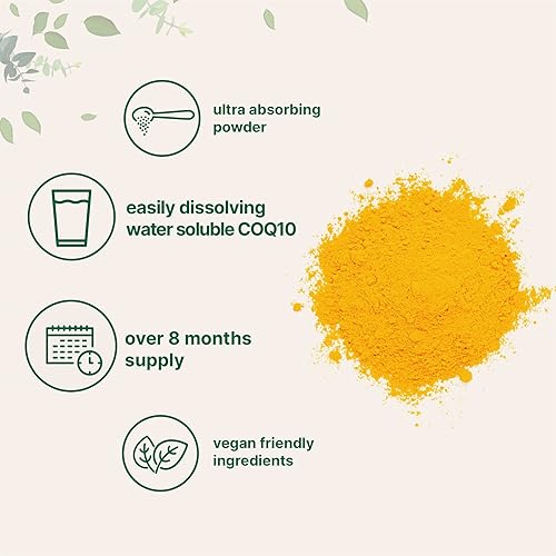 MICRO INGREDIENTS VEGAN WATER SOLUBLE COQ10 POWDER 200MG, 50G 8 MONTHS SUPPLY