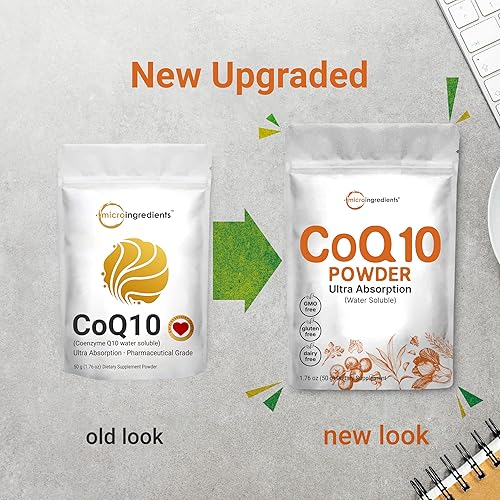 MICRO INGREDIENTS VEGAN WATER SOLUBLE COQ10 POWDER 200MG, 50G 8 MONTHS SUPPLY