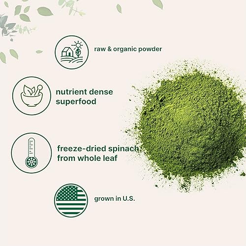 MICRO INGREDIENTS  ORGANIC US GROWN SPINACH POWDER 1LB FREEZE-DRIED, NON-GMO, VEGAN, RICH IN NUTRIENTS