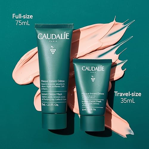 CAUDALIE INSTANT DETOX MASK MINIMIZES PORES, CONTROLS SEBUM, TIGHTENS SKIN IN 10 MINUTES