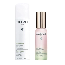 CAUDALIE TRAVEL-SIZED BEAUTY ELIXIR GRAPE WATER FACE MIST DUO FOR GLOWING SKIN