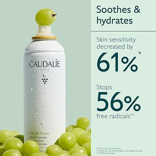 CAUDALIE GRAPE WATER FACE MIST - ORGANIC HYDRATING SOOTHING SPRAY FOR SENSITIVE SKIN