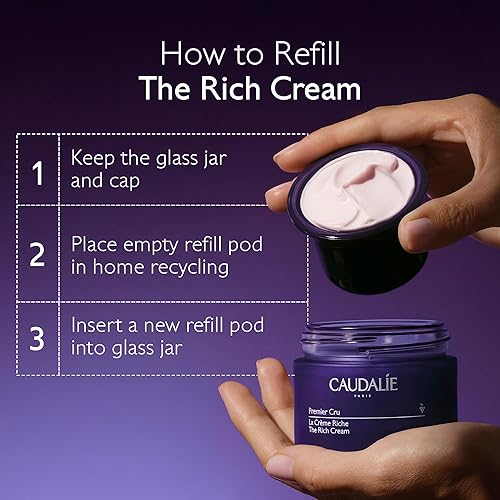 CAUDALIE PREMIER CRU RICH CREAM 50ML SKIN BARRIER REPAIR MOISTURIZER WITH CERAMIDES, REFILLABLE