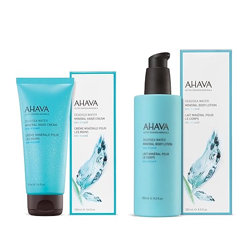 AHAVA DEAD SEA MINERAL HAND CREAM BODY LOTION SET SEA-KISSED MOISTURIZING SKINCARE