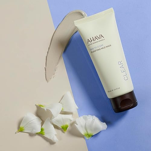 AHAVA PURIFYING MUD MASK WITH DEAD SEA MUD, ALOE VERA VITAMIN B5 SOOTHES CLARIFIES SKIN 3.4 FL.OZ