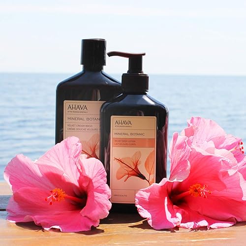 AHAVA DEAD SEA MINERAL VELVET BODY LOTION WITH HIBISCUS FIG HYDRATING BOTANICAL SKINCARE