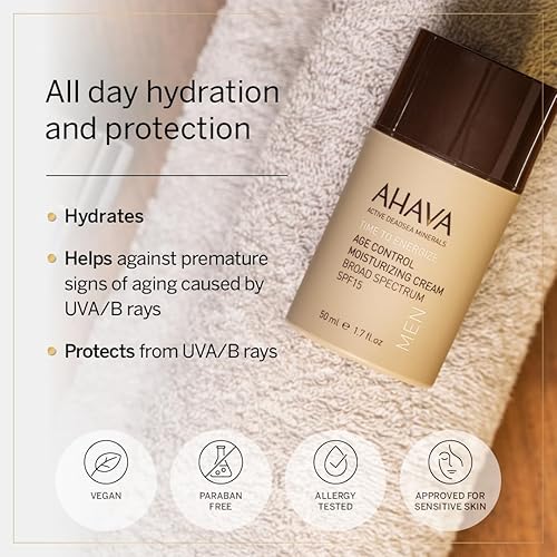 AHAVA MENS AGE CONTROL MOISTURIZER SPF15 FAST-ABSORBING HYDRATING CREAM WITH OSMOTER, 1.7OZ