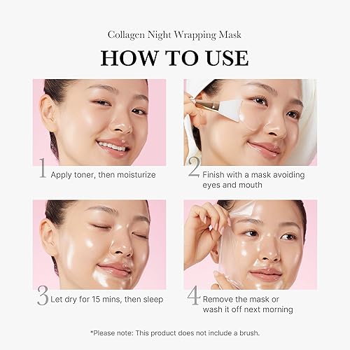 MEDICUBE COLLAGEN OVERNIGHT PEEL OFF MASK FOR ELASTICITY HYDRATION, KOREAN SKINCARE 2.53OZ