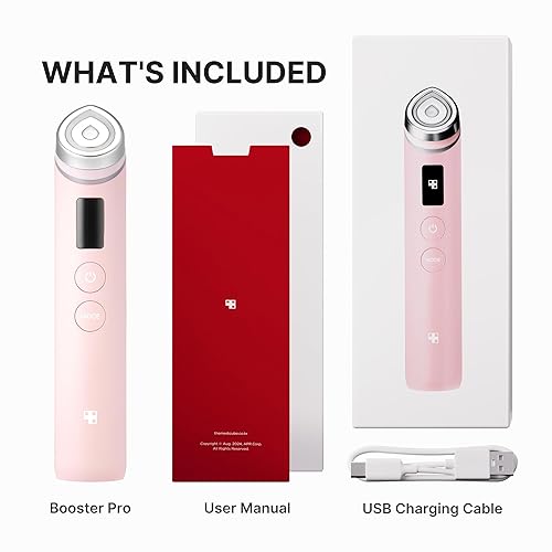 MEDICUBE BOOSTER PRO 6-IN-1 GLASS GLOW BEAUTY MASSAGER FOR CLEAR, RADIANT, FIRM SKIN - PINK
