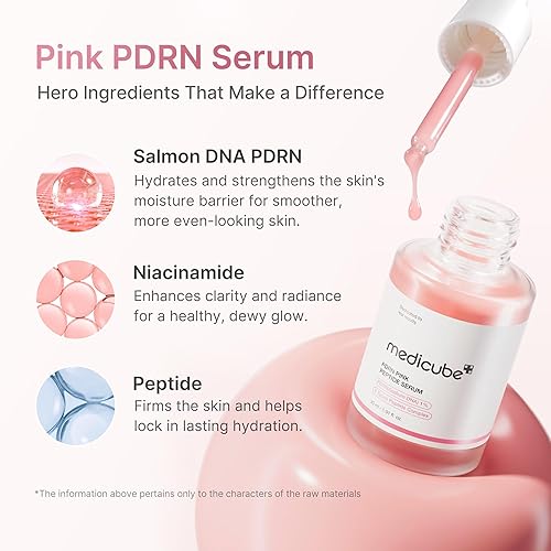 MEDICUBE PDRN PINK PEPTIDE SERUM WITH SALMON DNA NIACINAMIDE FOR HYDRATED, FIRM SKIN