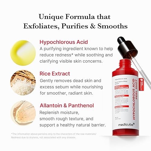MEDICUBE PEEL SHOT EXFOLIATING SERUM WITH HYPOCHLOROUS ACID FOR BLACKHEADS HYDRATION 2.7OZ